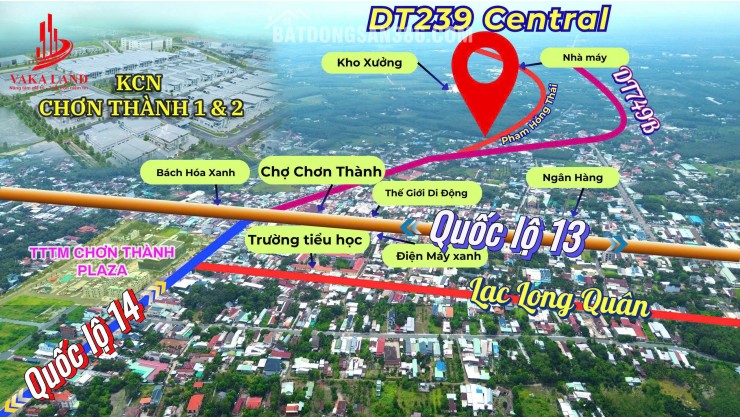 Cần bán lô đất mặt tiền đường Phạm Hồng Thái, Chơn Thành, Bình Phước.